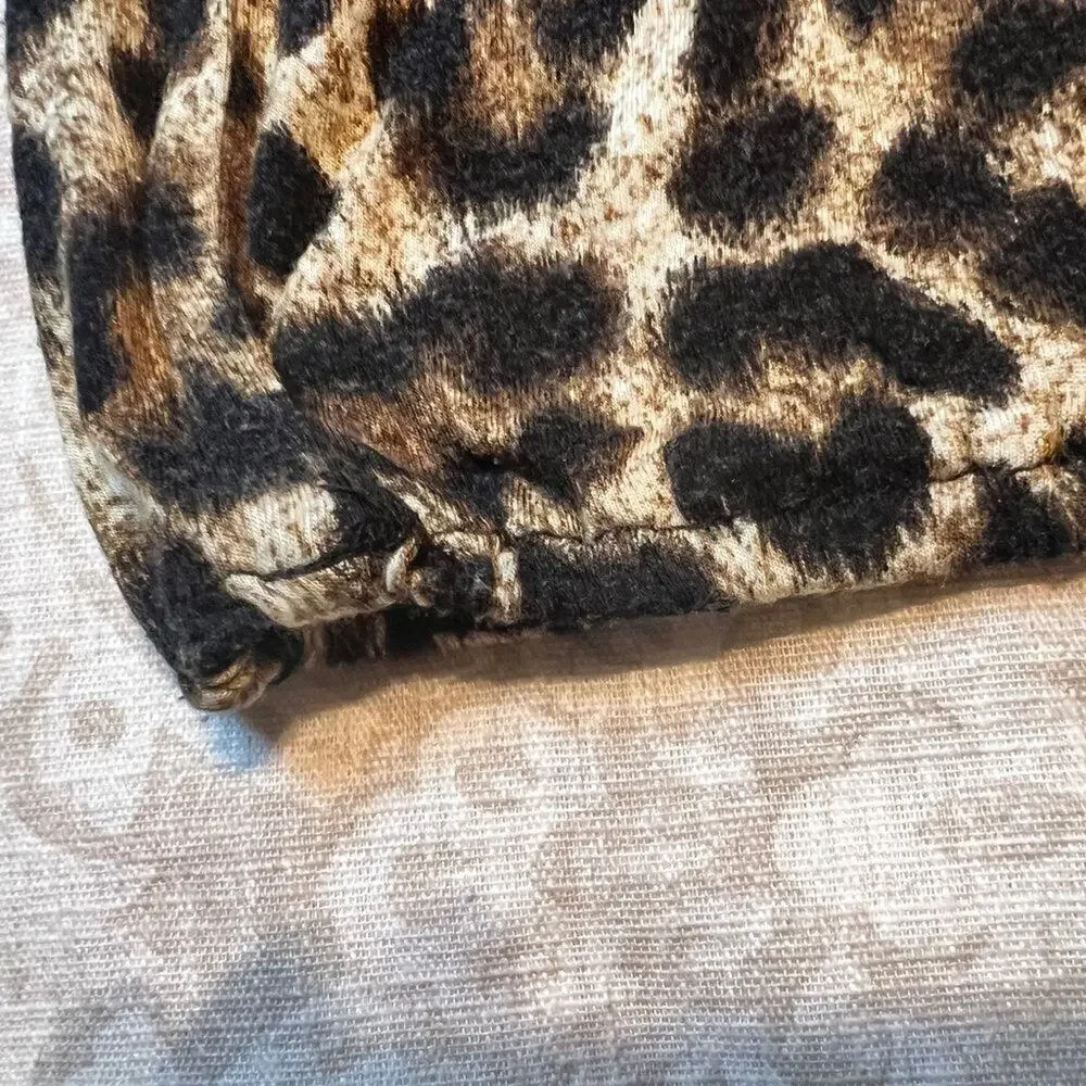Michael Kors animal print 3/4 sleeve top with elastic hem  Size M